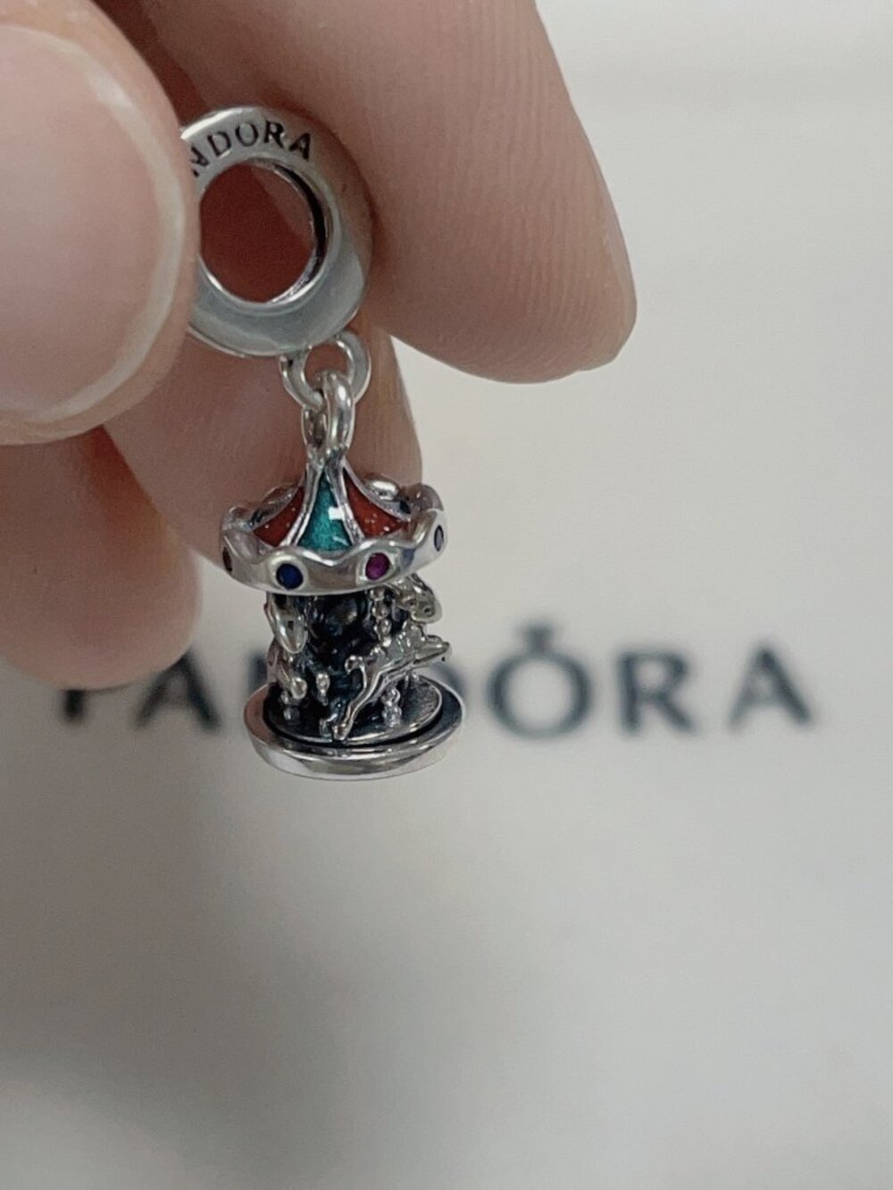 PANDORA 925 Holidays Spinning Carousel Dangle Charm